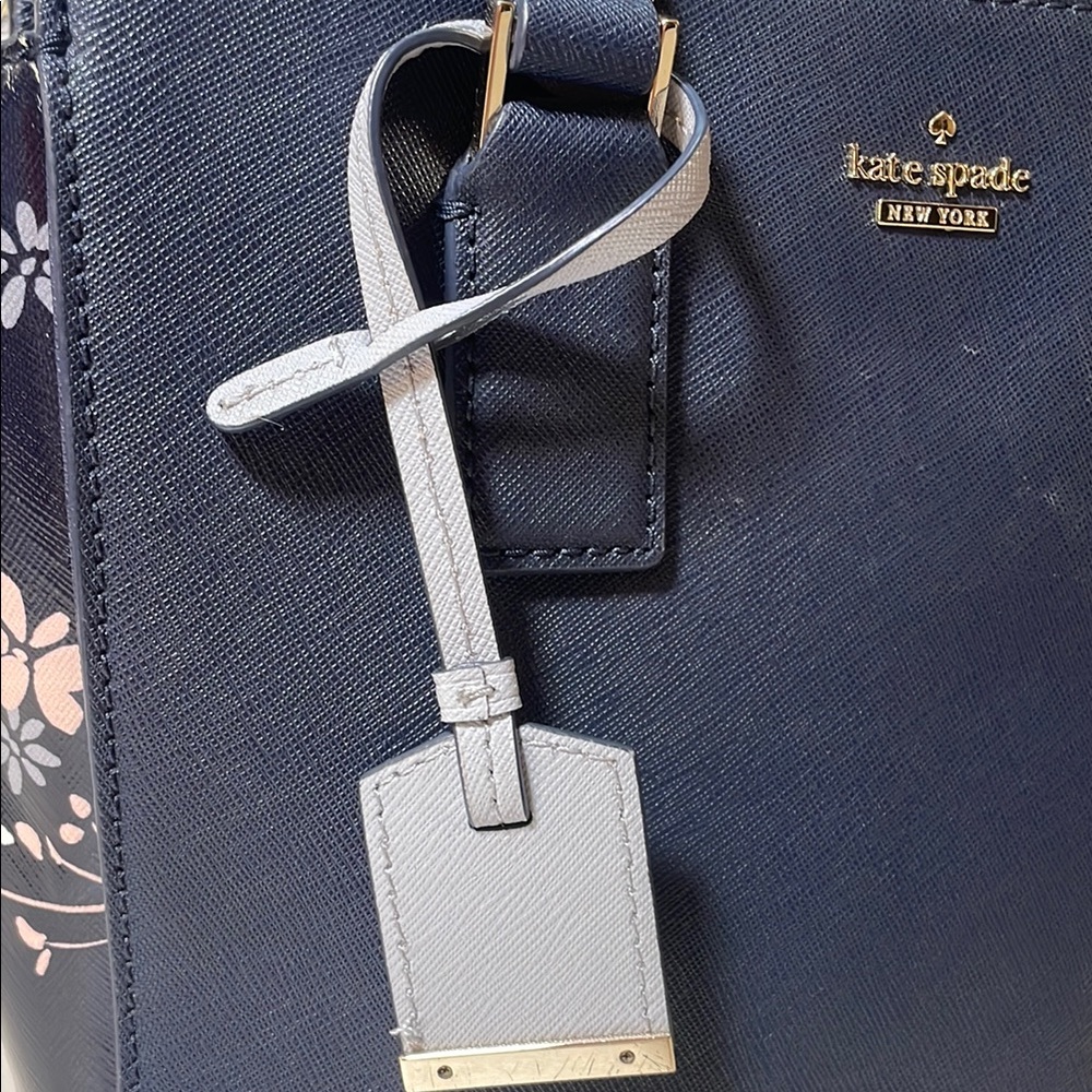 Kate Spade Cameron Street Blue Floral Satchel with Crossbody
Strap - Picture 14 of 16